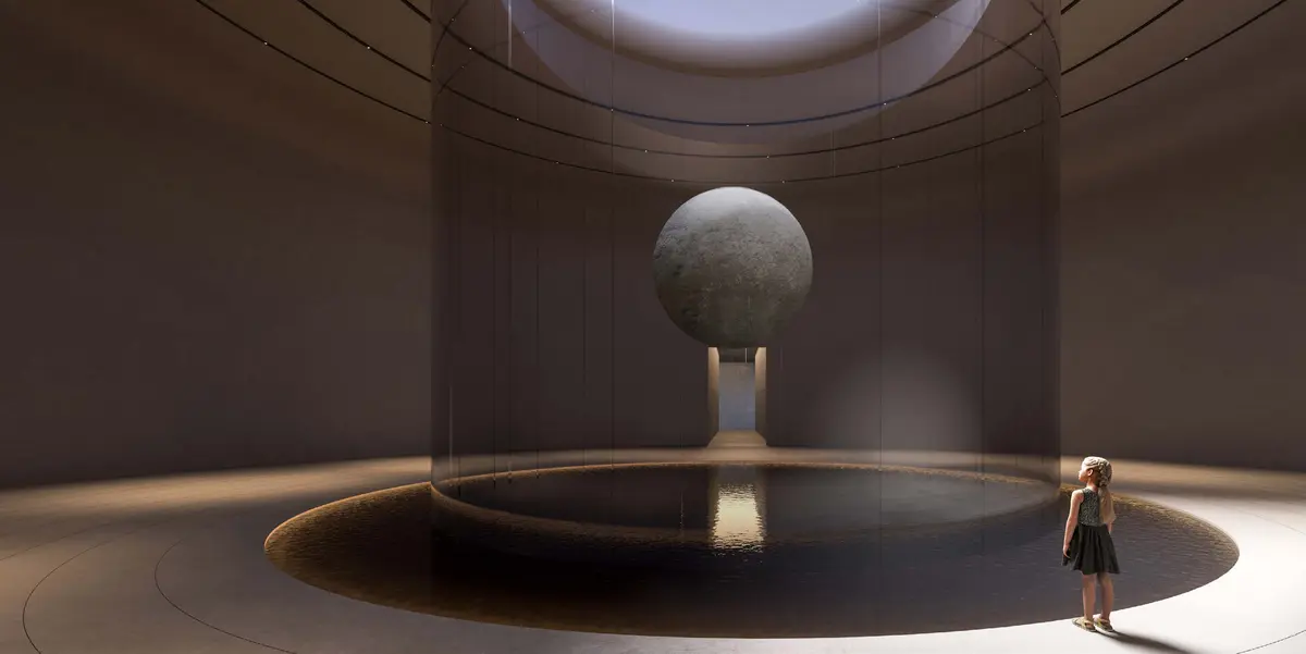 Wellness hall with circular pool under an oculus, developer render